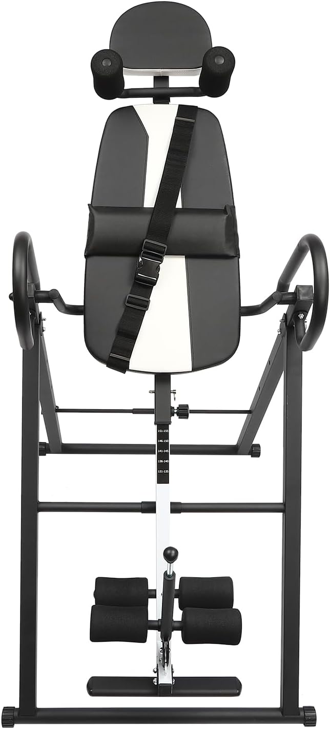 Inversion Table for Back Pain Relief, 330.7lbs Capacity Heavy Duty Inversion Teeter Table with Adjustable Safety Belt & Headrest, Home Back Stretcher Decompression Equipment