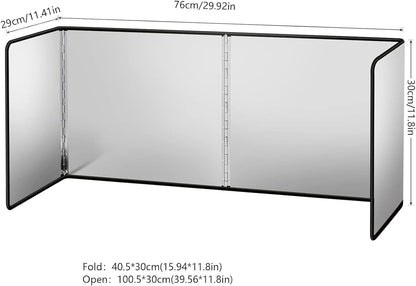 Splatter Guard for Frying Non-Stick 3 Sided Foldable Grease Splatter Screen Stainless Steel Backsplash Anti Splatter Shield Guard for Stove Screen Protector for Frying Stove Top Wall L ANGINORLD