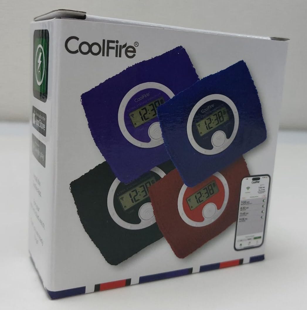 Coolfire Vibrating Alarm Clock Wristband, Silent Wake-Up Watch for Heavy Sleepers, Won’t Disturb Partner, Couples/Roommates, Deaf/Hearing Impaired, 4 Alarms, Bluetooth App, Rechargeable (Purple)