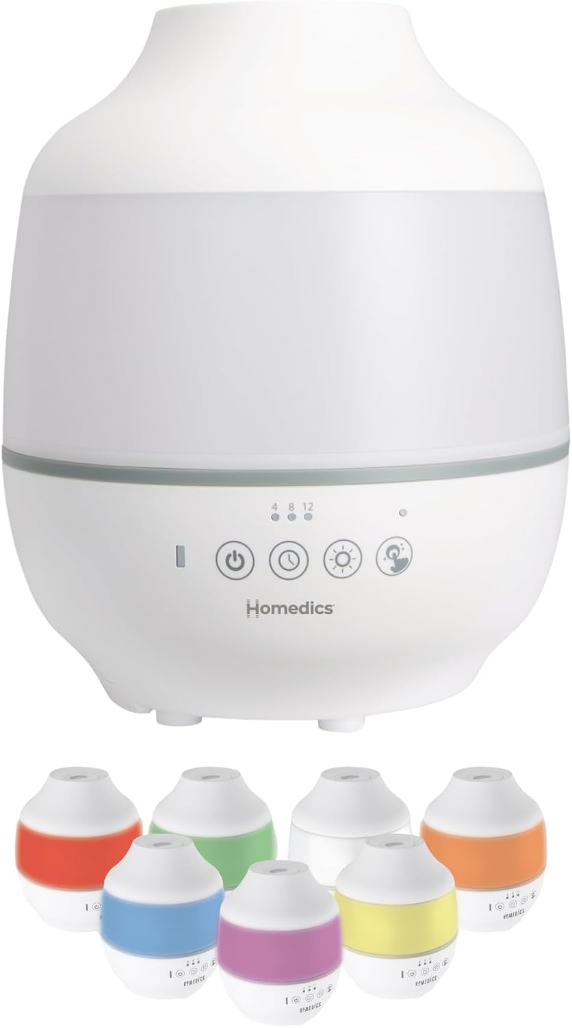 Homedics Cool Mist Humidifier Large Air Humidifiers 7-Color Night-Light