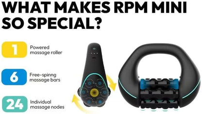 Electric Handheld Massage Roller Deep Tissue Percussive Muscle Massager for Legs, Back, Body Portable Rolling Pain Relief Tool for Muscle Soreness & Cellulite Appearance USB Rechargeable