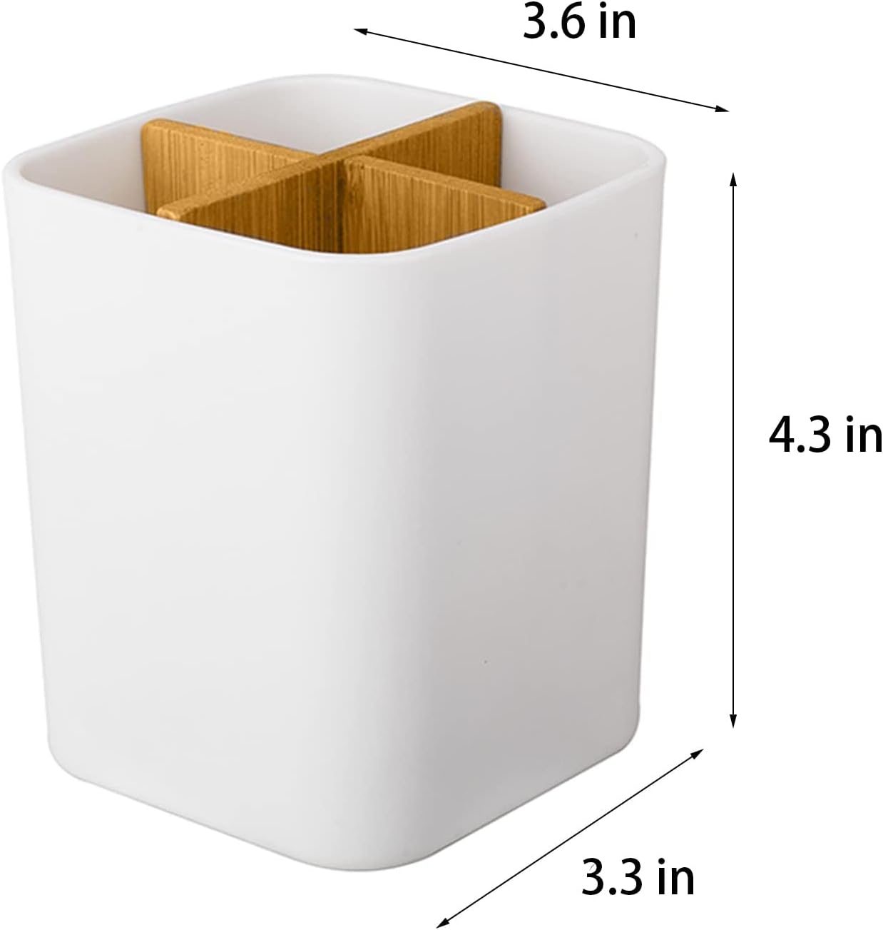 Bamboo Toothbrush Holder for Bathrooms Toothpaste Organizer - Black | Detachable Inserts, 3 Slots, Bathroom Counter Organizer, for Kids Electric Toothbrushes, Floss, Razors