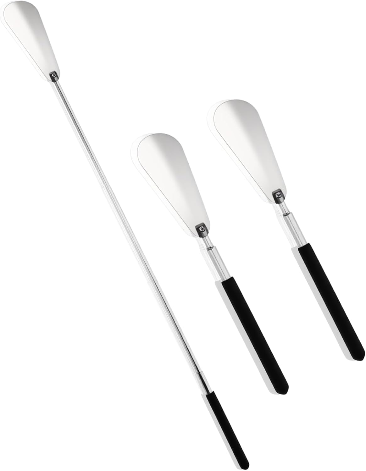 2 Pack Extendable Long Handled Shoe Horn for Seniors, 10" To 25" Adjustable for Telescopic Shoehorns for Men Women, Stainless Steel Travel Shoe Helpers to Put on Your Shoes