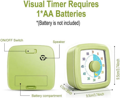 Visual Timer for Kids & Adults, 60 Minute Rainbow Countdown Timer, Time Management Tool for Classroom, Home, Kitchen, Office, School