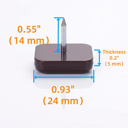 1" Nail on Furniture Sliders (24 Pack) - Furnigear Heavy Duty PTFE (Teflon) Chair Sliders Glides Wooden Furniture Movers Move Your Furniture Easily & Safety - Best Chair Leg Floor Protectors