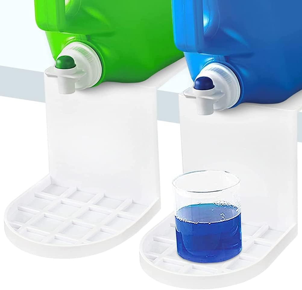 JTLB Laundry Detergent,2 Pack Laundry Detergent Holder Detergent Cup Holder Drip Catcher Tray Laundry Dispenser for Fabric Softener Container