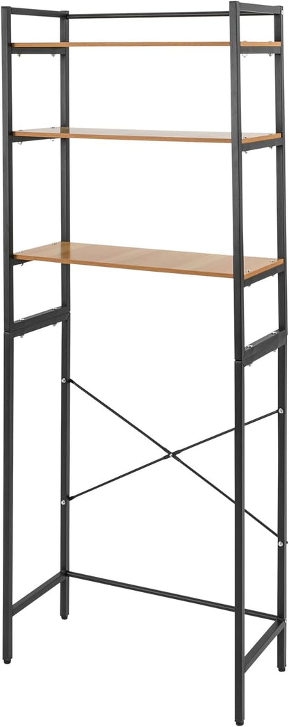 3-Tier Laundry Room Storage Shelf,Over Washer and Dryer Shelves,Floor Standing Washing Machine Storage Rack,White,Marbling