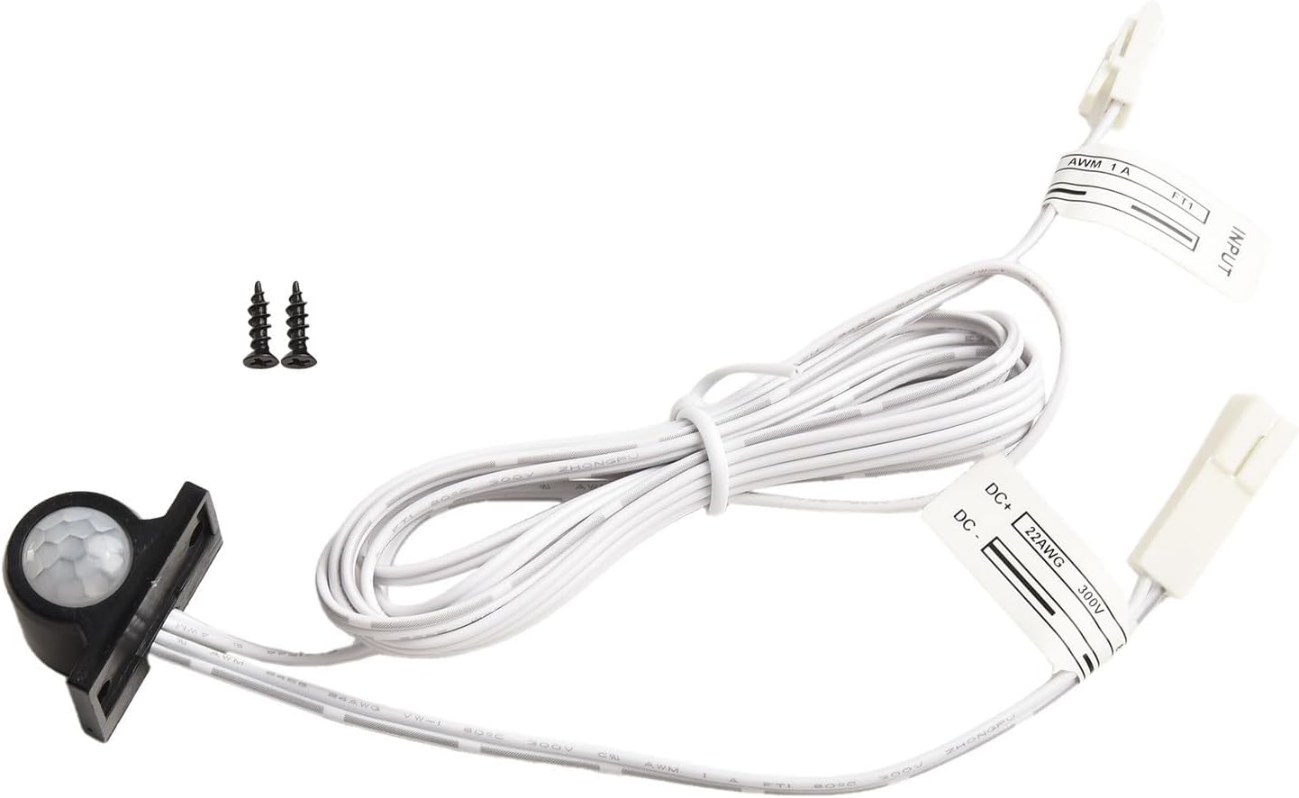 Adjustable DC 12V PIR Infrared Motion Sensor Switch for LED Light Strip, Auto On/Off with 30s Delay, White(White)
