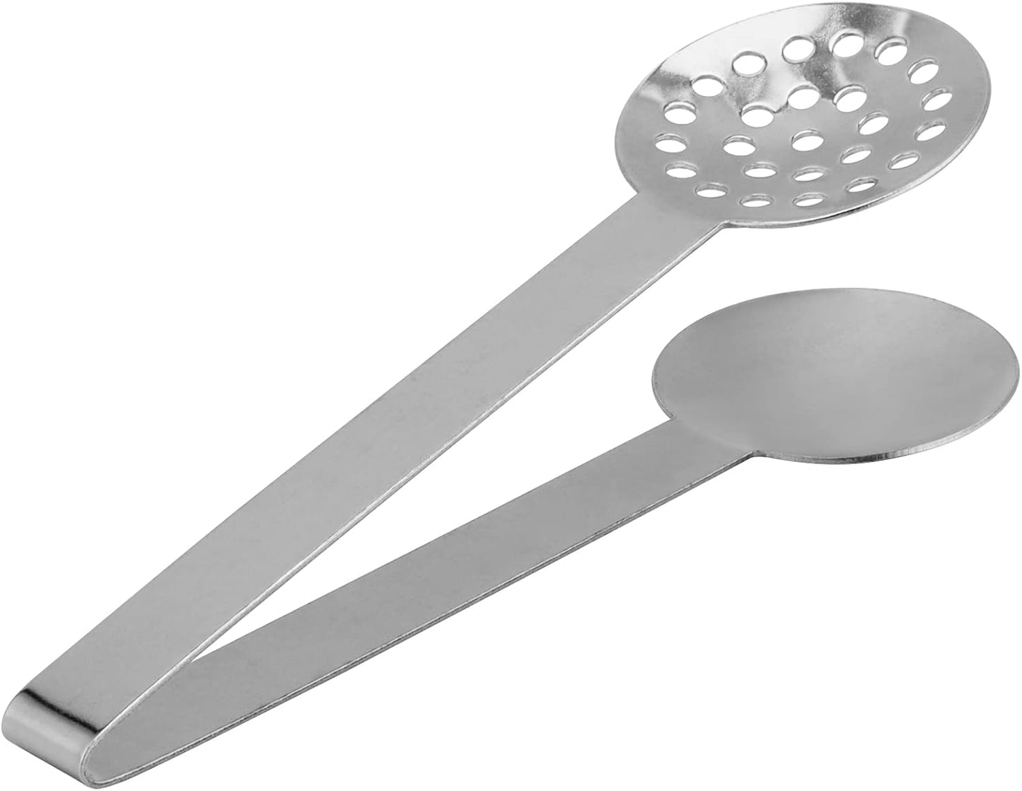 8 Piece 6 Inches Teabag Squeezer, Stainless Steel Tea Bag Tongs, Round Tea Filters Coffee Bag Squeezer Strainer Holder Serving Tongs Tool for Tea Bags, Gadget, Ice Cube, Silver