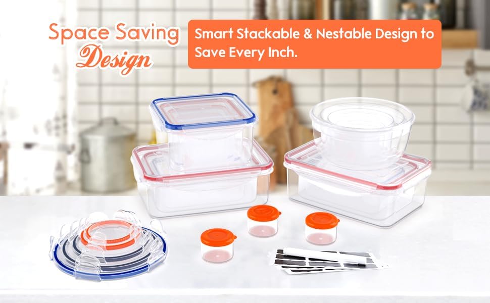 5 Pack Large Fruit Storage Containers for Fridge with Removable Colander | Plastic Food Storage Containers with Lids Airtight-Leak Proof Refrigerator Organizers and Storage of Vegetable