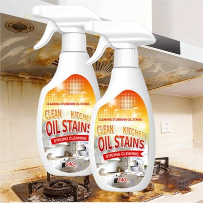 Kitchen Degreaser Spray, Kitchen Oil Stains Spray, Heavy Duty Degreaser For Kitchens, Oil Stain Remover, For Grills,Oven,Cabinet, Air Fryer,Home & Commercial, 240ML/8.45OZ (2PC)