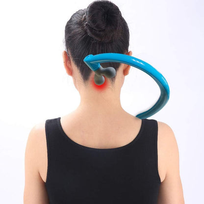 Portable Self Massage Tool - Portable Trigger Point Therapy for Back and Neck, 7.21*14in Lower Back Massager, Myofascial Release Tool & Deep Tissue Muscle Massage Stick, Shoulder Leg Feet Blue