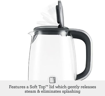 Breville BKE830XL IQ Kettle Pure Water Heater, Brushed Stainless Steel | Precisely heat water for tea and coffee with quiet electric kettle featuring soft top lid for easy pouring | 7 cup capacity