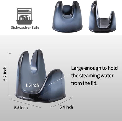 Nihow Ceramic Pot Lid Holder While Cooking for Kitchen Counter/Stove Top | Blue,Stable, Dishwasher Safe, Keep Counter Top Tidy and Clean,Water Proof,Saving Space,Heat Resistant