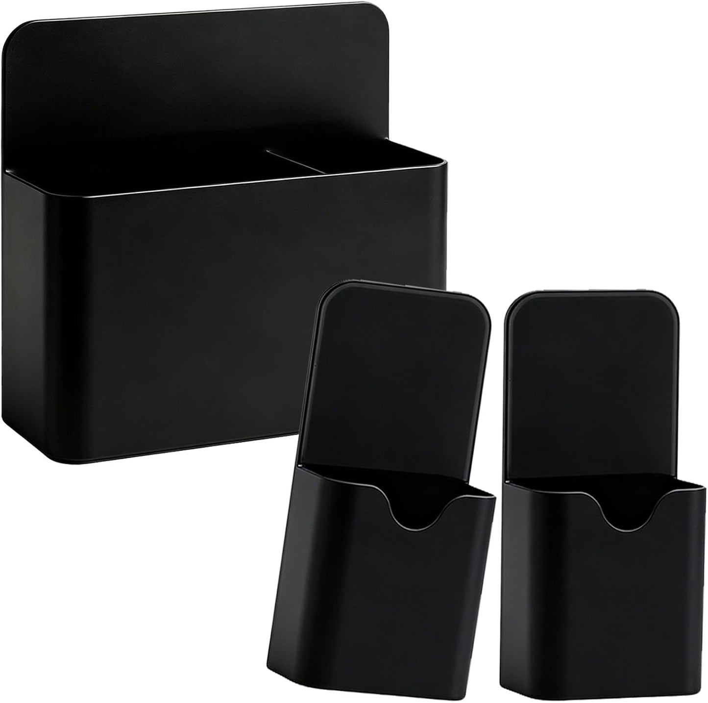 3 Pack Magnetic Pen Holder, Strong Magnetic Dry Erase Marker Organizer with Generous Compartments, Pen Pencil Organizer for Whiteboard, Fridge, Home Office School, Black