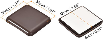 uxcell Furniture Sliders, 8Pcs 2" - Plastic Self-Adhesive Square Sliding Pads, Chair Glides for Carpeted Tile Vinyl Hardwood Floors (Brown)