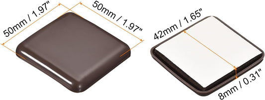 uxcell Furniture Sliders, 8Pcs 2" - Plastic Self-Adhesive Square Sliding Pads, Chair Glides for Carpeted Tile Vinyl Hardwood Floors (Brown)