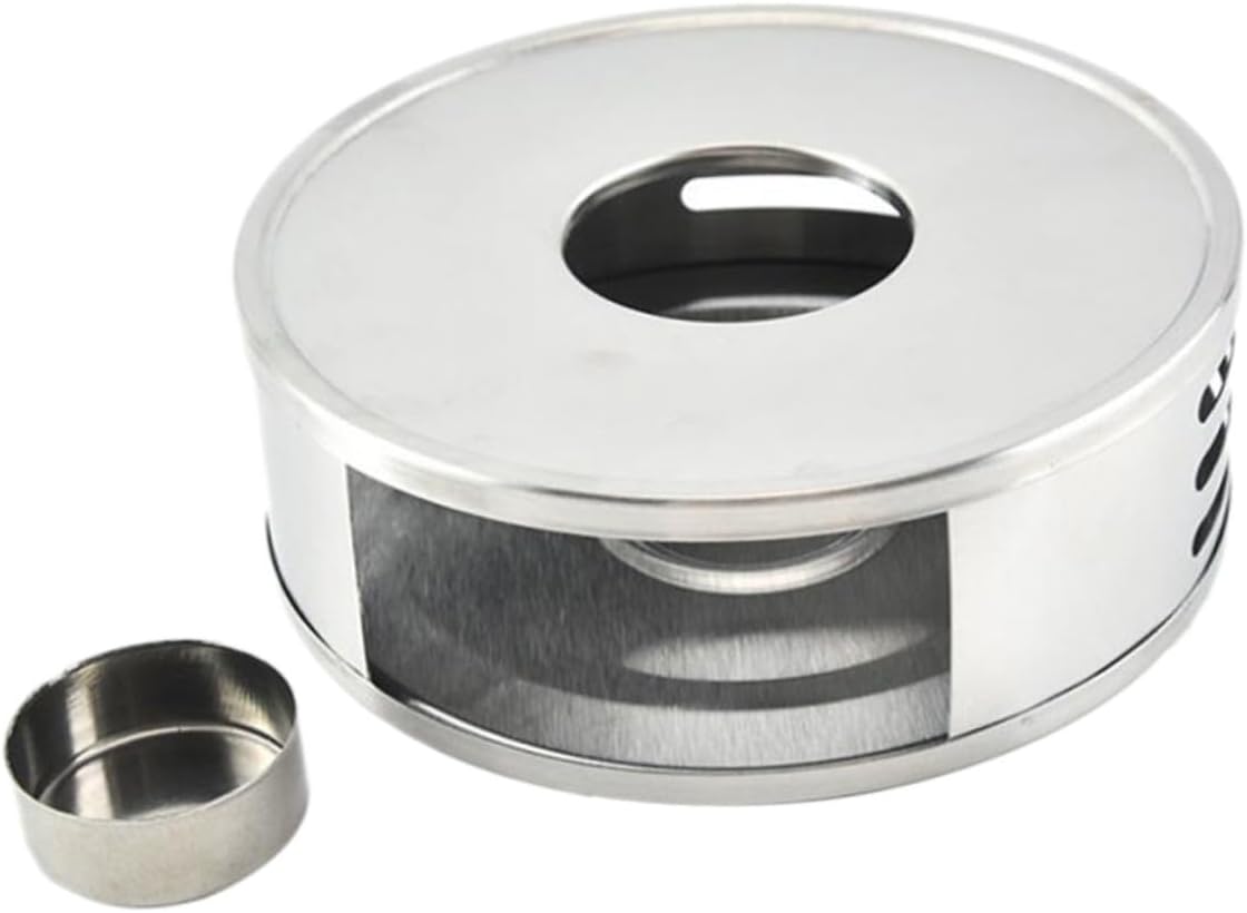 PRETYZOOM Stainless Steel Glass Tea Base Candle Holder for Home Office Cafe and Easy to Clean Tea Warmer for Enjoying Loose Leaf