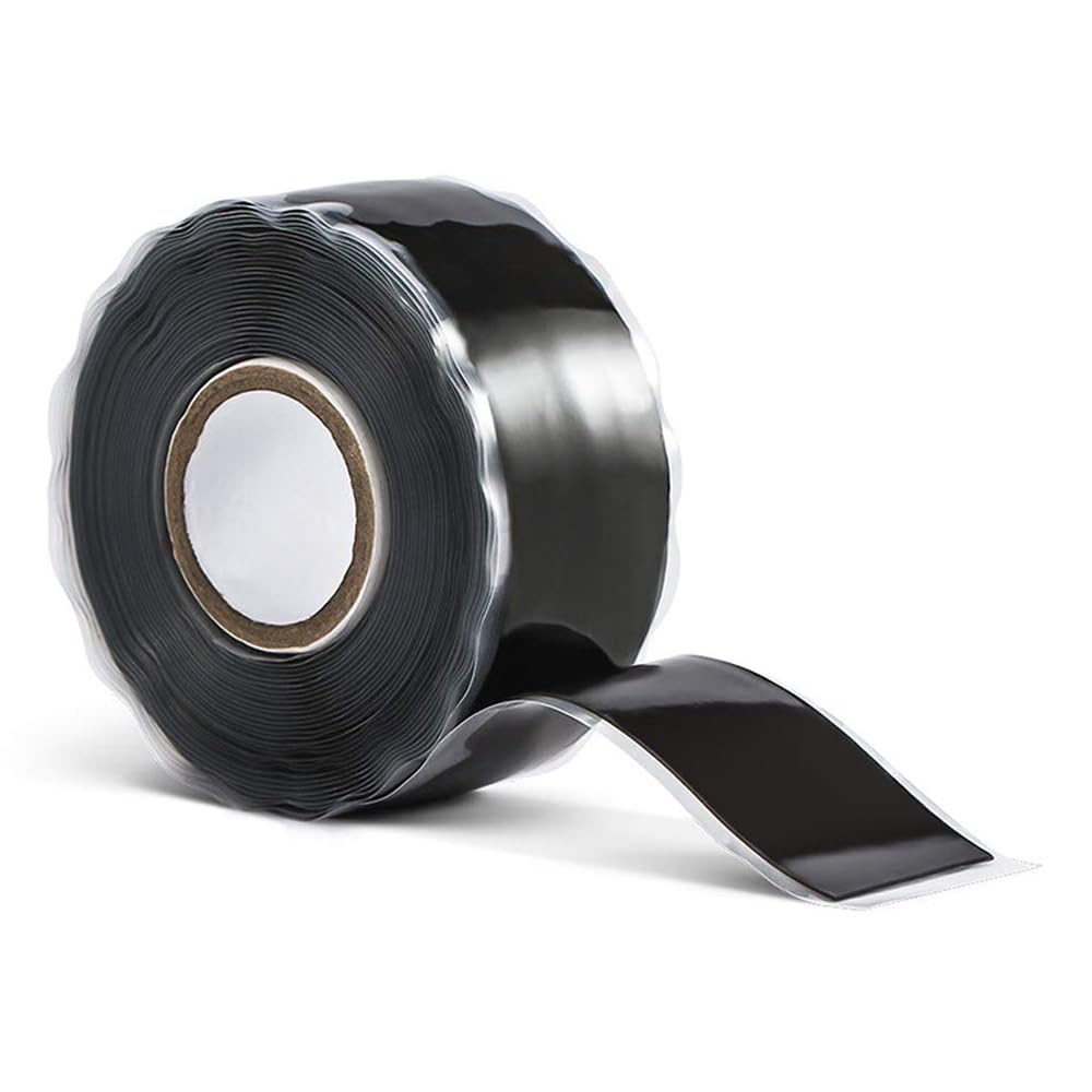 Self Fusing Silicone Tape 1''x16.4 FT Waterproof Self-Amalgamating Repair Tape for Plumbing, Hose, Pipeline & Electrical Cable Winding Emergency Leak Seal for Hot Cold Pipes (0.5mm Thickness)