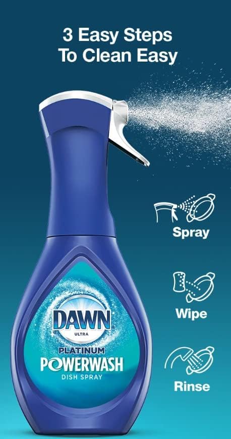 Dawn Powerwash Spray, Dish Soap, Dishwashing Liquid, Fresh, 1 Starter Kit + 3 Refills, 4x16 Fl Oz