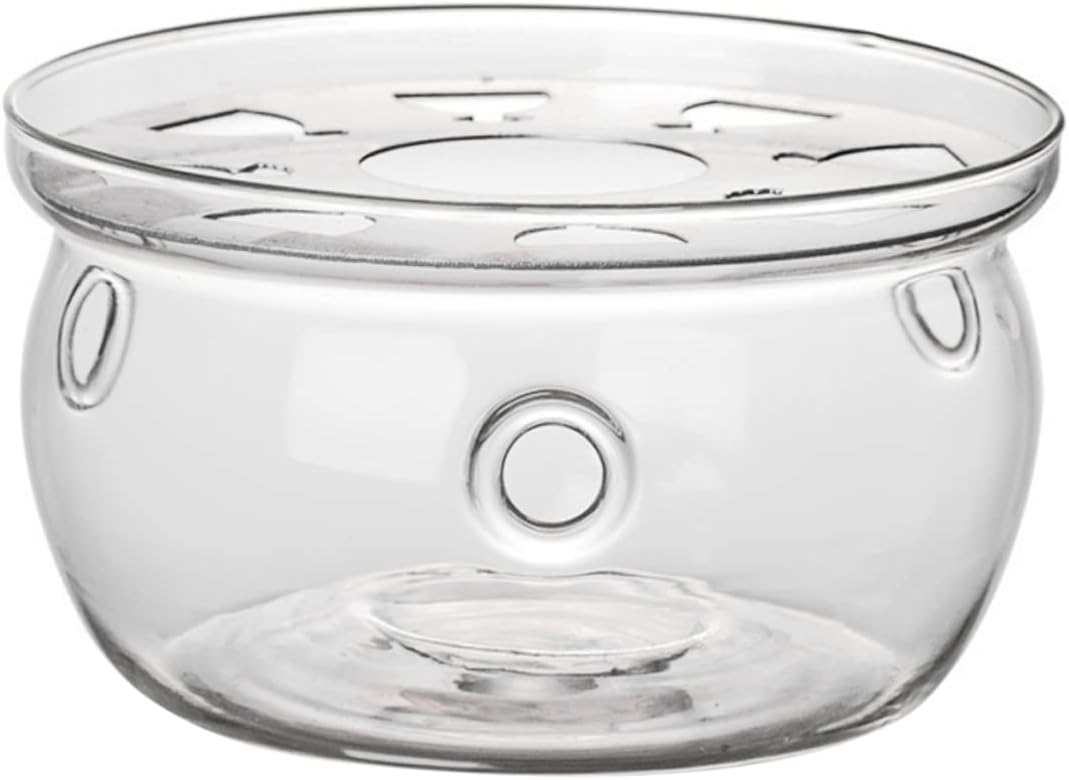 High Borosilicate Glass Tea Warmer Base Teapot Heater Accessory for Home Sturdy and Heat Resistant for Blooming Tea and Milk