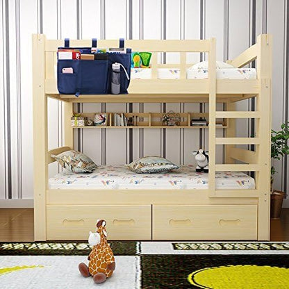 Large Pocket Bedside, Hanging Storage Organizer for Books,Phones,Tablets,Accessory and TV Remote - Best for Headboards, Bed Rails, Dorm Rooms, Bunk Beds, Apartments, Bathrooms &Travel (Light blue)