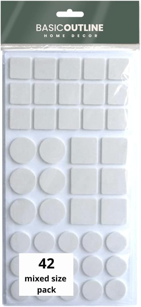 Eva Rubber Feet Self-Adhesive Furniture Gliders in Various Sizes Pack of 42 Non-Slip Pads Floor Protection & Scratch Protection Suitable for All Types of Floors (White)