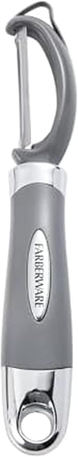 Farberware Vegetable Peeler, Pro2 Euro Peeler with Sharp Stainless Steel Swivel Blade and Ergonomic Handle, Dishwasher Safe, Aqua Sky
