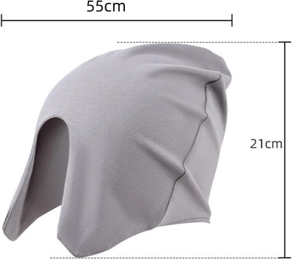 Cotton Light Blocking Night Cap Slouchy Blackout Eye Cover Mask Travel Nap Beanie Deep Sleep Hat Breathable Blindfold Skull Cap for Men Women Elderly Postpartum Warm Windproof Sleep Hat
