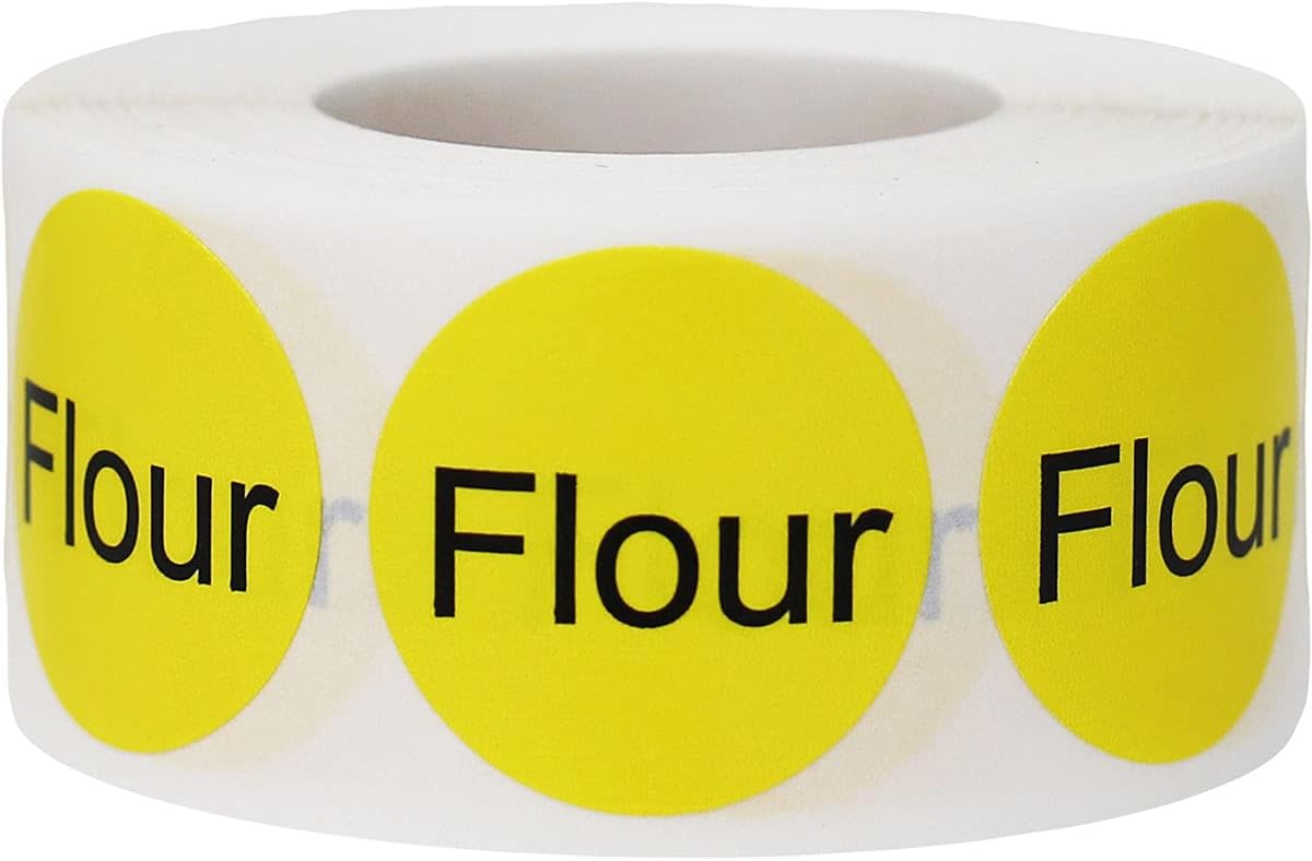 Yellow Flour Circle Dot Adhesive Stickers, 1 Inch Round Labels, 500 Total Stickers