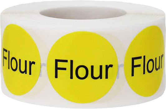 Yellow Flour Circle Dot Adhesive Stickers, 1 Inch Round Labels, 500 Total Stickers