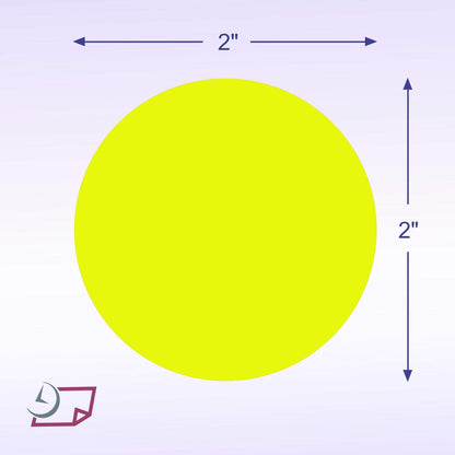 Blank Color Coding Stickers, Writable Surface â€“ 500 Permanent Labels per Roll (Yellow Fluorescent, 1.5" Circle)