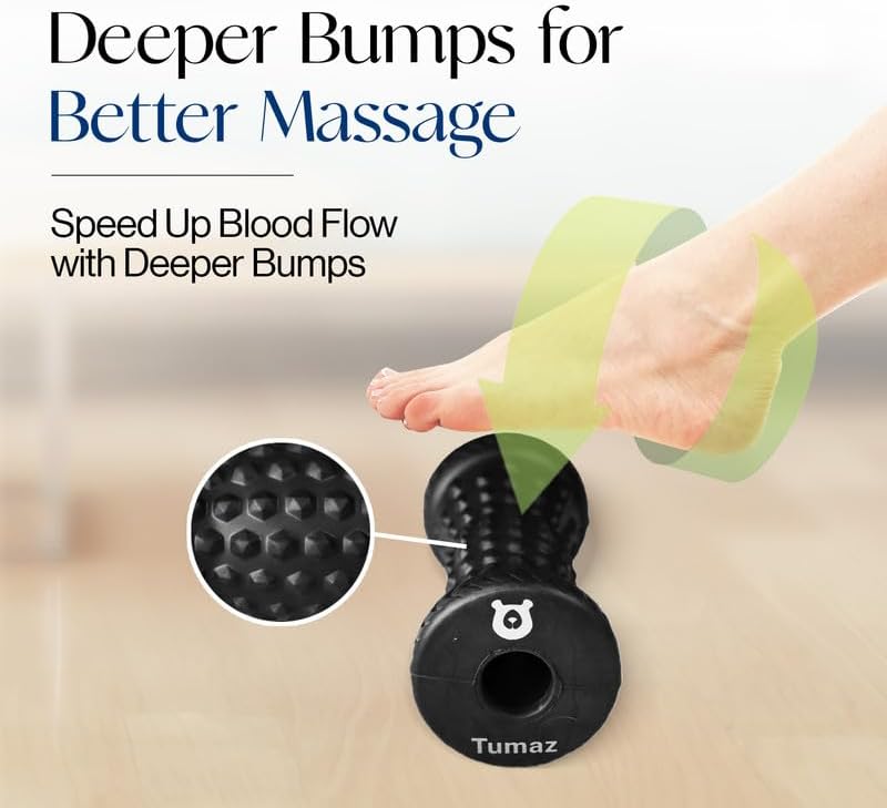 Tumaz Foot Roller & Massage Ball 3-in-1 Set | Foot Roller, Spiky & Lacrosse Balls | Ergonomic Design | Deep Tissue Massage | Foot Relaxation & Recovery