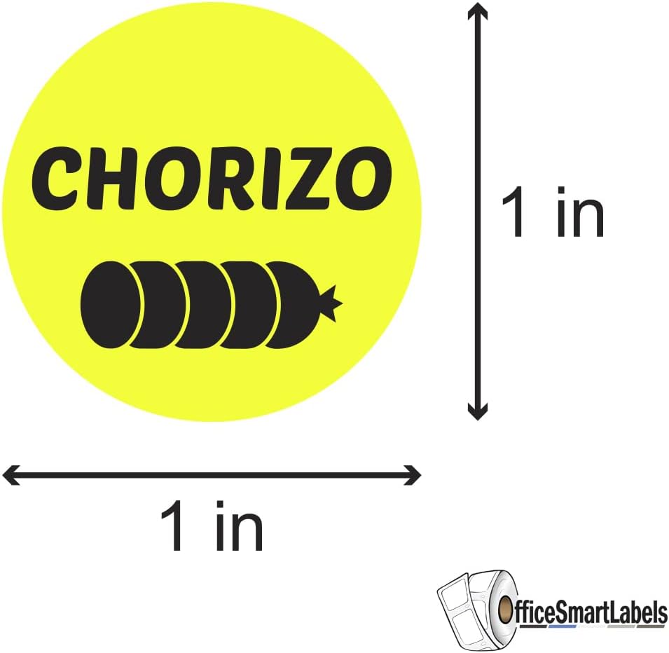 Ham & Cheese Stickers - 1 Inch Round Circle Food Labels in Bright Yellow for Restaurant Deli Food Truck Supermarket Grocery Store Stickers Food Menu Meal Choice Sticker Package Label - 300 Labels/Pack