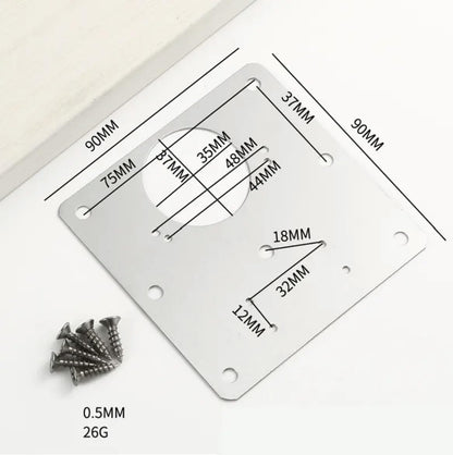 2 Pack... Cabinet Hinge Repair Plate,Stainless Steel Hinge Repair Brackets Kit,Kitchen Cupboard Door Hinge Repair Plate Kit Includes Fixing Screws,Protect Wooden Kitchen Cabinet Door,Furniture (2 PCS)