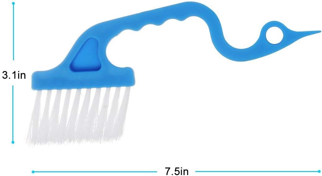2pcs Hand-held Groove Gap Cleaning Tools Door Window Track Kitchen Cleaning Brushes (Sky Blue)