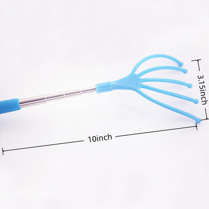 Silicone Back Scratching Tool Extendable Telescopic Back Scratcher Skin Safe Bristle Claw Back Scratcher with Folding Handle