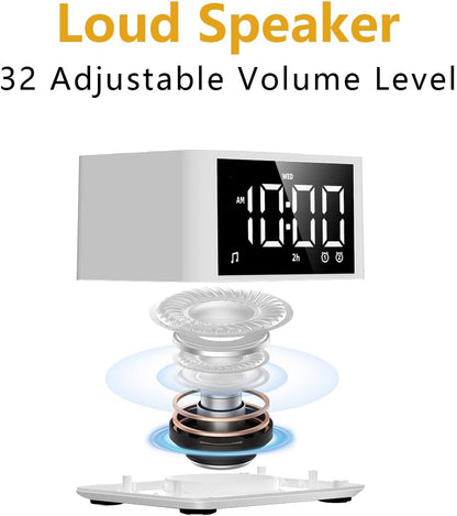 3-in-1 Sound Machine White Noise Machine Dual Alarms 12 Color Night Lights 30 Soothing Sounds 15 Wake Up Sounds 32 Volume for Baby Adults Kids Sleep Timer Memory Function Backup Battery Alarm Clock
