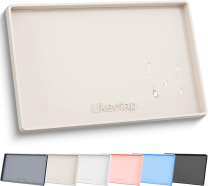 34" x 22" Extra Thick Silicone Mat Waterproof with Raised Edge, | Under Sink Mat for Kitchen & Bathroom, Kitchen Cabinet Liner, Multi-Purpose for Storage & Protection