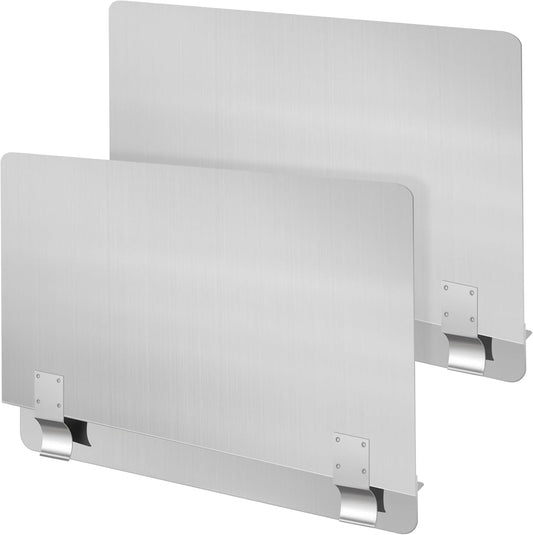 Ferraycle 2 Pack 20-1/2" W x 9" H 304 Stainless Steel Fryer Splash Guard for Stove & Kitchen, Oil Splatter Screen Protection, Heavy Duty Grease Barrier for Frying, Grilling, Easy Clean, Universal Fit | Commercial Stainless Steel Guards Prevent Oil