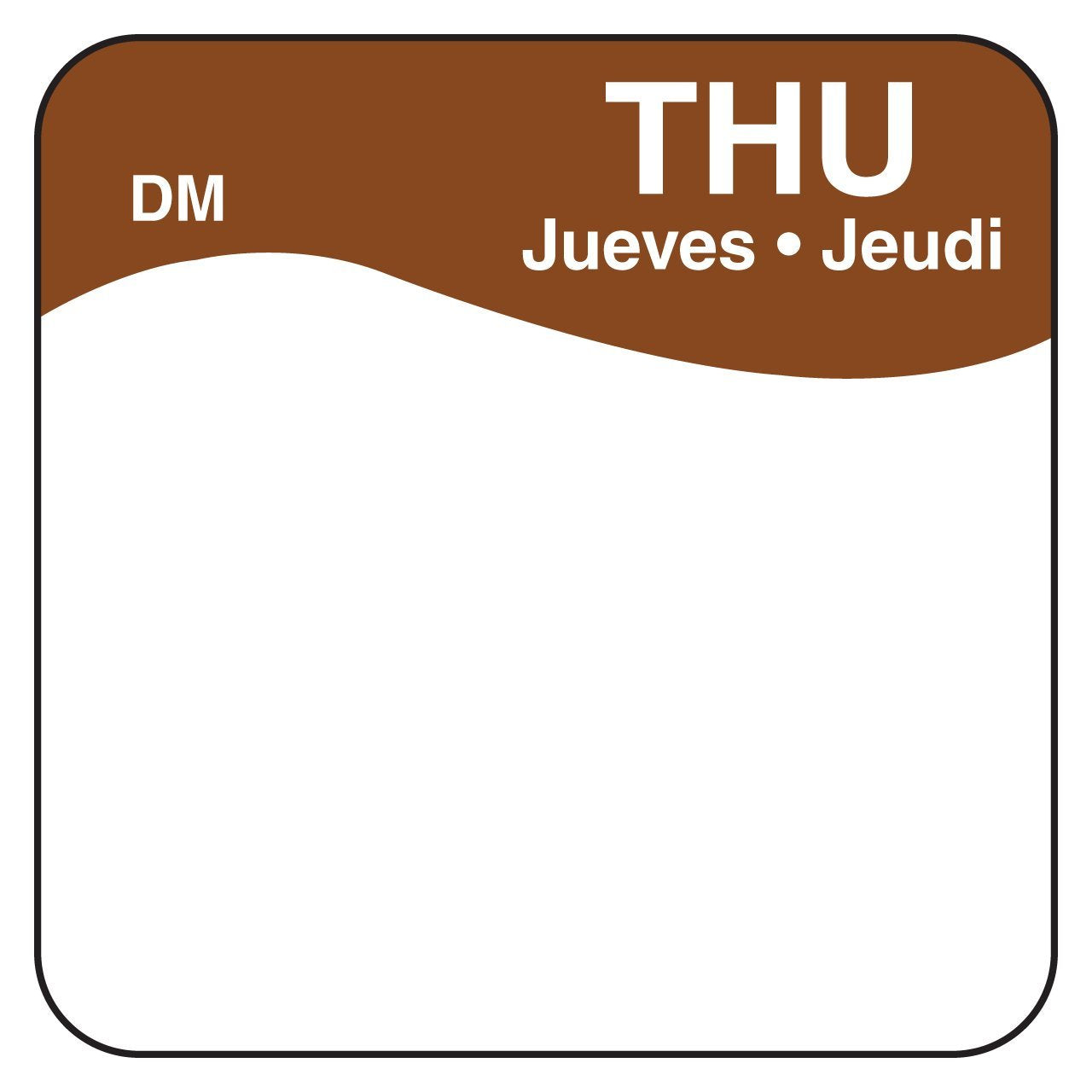 DayMark Day of The Week 1" x 1" Dissolvable Label, THU (Roll of 500)