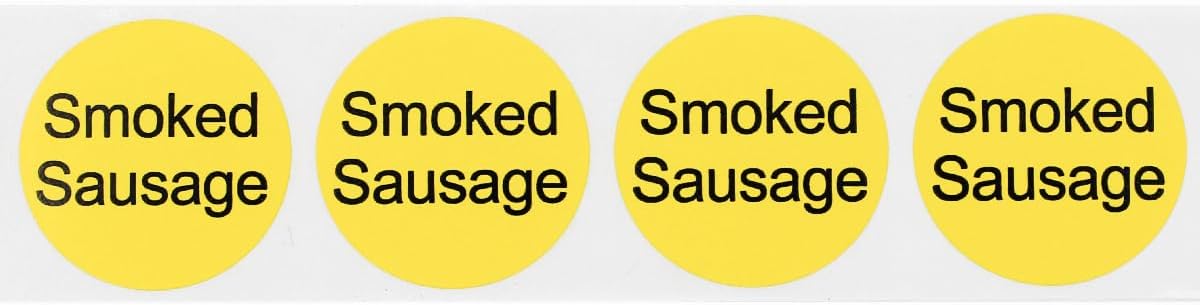 Yellow with Black Carnitas Circle Dot Adhesive Stickers, 1 Inch Round Labels, 500 Total Stickers
