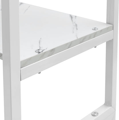 3-Tier Laundry Room Storage Shelf,Over Washer and Dryer Shelves,Floor Standing Washing Machine Storage Rack,White,Marbling