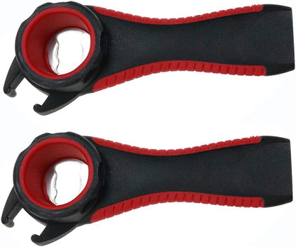2 pack 5-in-1 Multi Function Plastic Grip Bottle Opener- Easily Opens Twist Caps, Bottle Caps, Canning Lids and Can Tabs (Black)