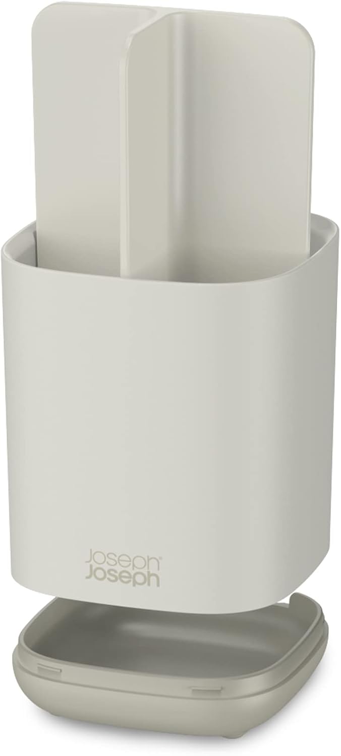 Joseph Joseph Easy-Store - Compact Toothbrush Holder Caddy Bathroom Storage , Grey/White, Regular