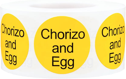 Yellow with Black Carnitas Circle Dot Adhesive Stickers, 1 Inch Round Labels, 500 Total Stickers