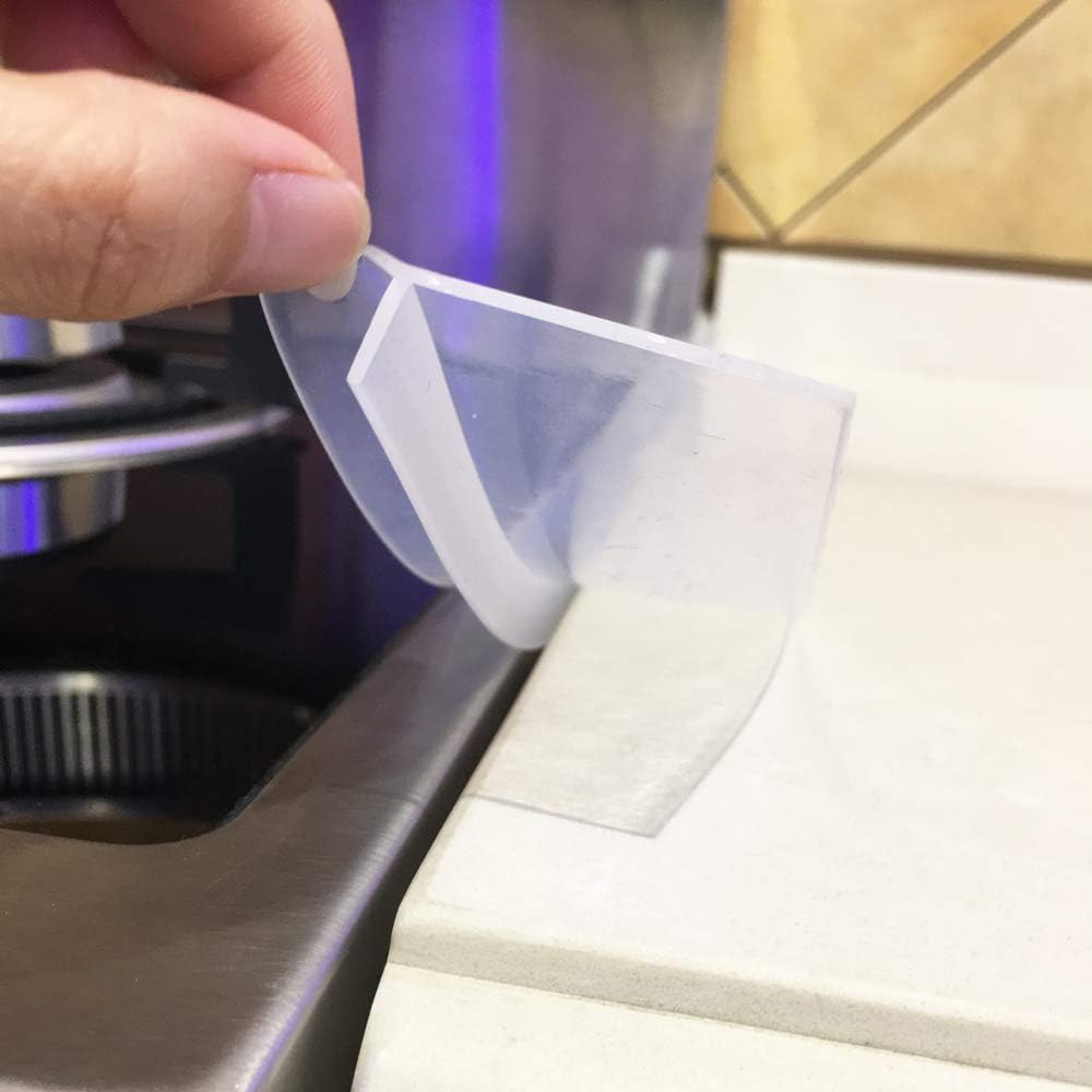 Silicone Stove Counter Gap Cover - 25 Inch Gap Filler 2 Pack Black | Long gap filler seals spills between kitchen appliances Stovetop oven countertop; stove gap cover, gas stove side gap covers