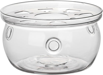 Garneck Glass Teapot Warmer Heating Base with Borosilicate Glass Insulated Tea Rack Accessory for Home and Restaurant Tea Service
