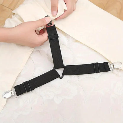 RZJZGZ 4Pcs Bed Fitted Sheet Straps Clips Adjustable Crisscross Sheets Clip
