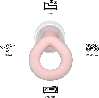 Silicone Ear Plugs for Noise Reduction, Reusable Ear Plugs for Sleeping Noise Cancelling, Concerts, Motorcycle, Travel & Hearing Protection NRR 33dB - 8 Ear Tips in XS/S/M/L, Black